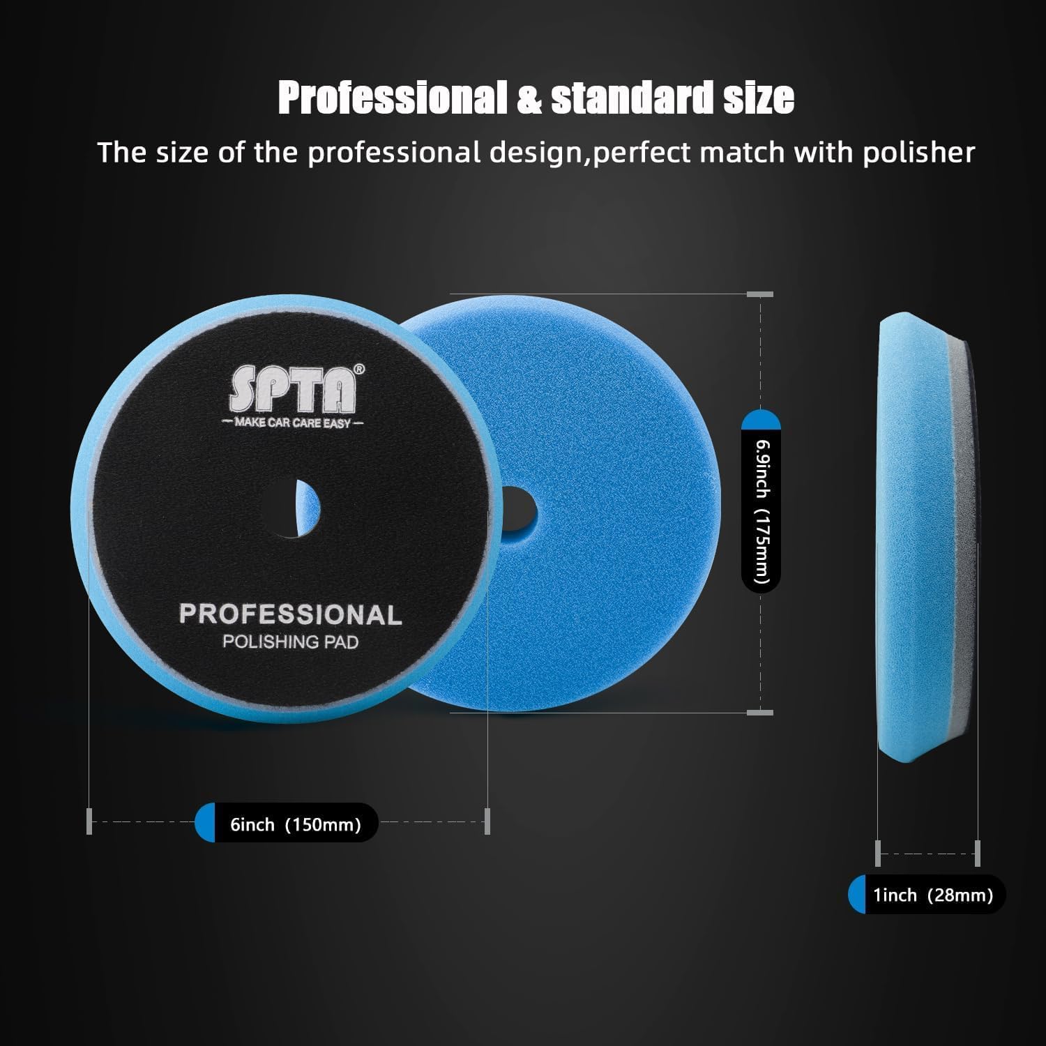 HD Buffing Polishing Pads, 5 Inch Orbital Buffer Pads Hook and Loop Buffing Pads, Foam Polish Pad 5 Grits from Coarse
