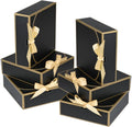 10 Pack Small Gift Boxes with Lids, Black Gift Boxes with Ribbons