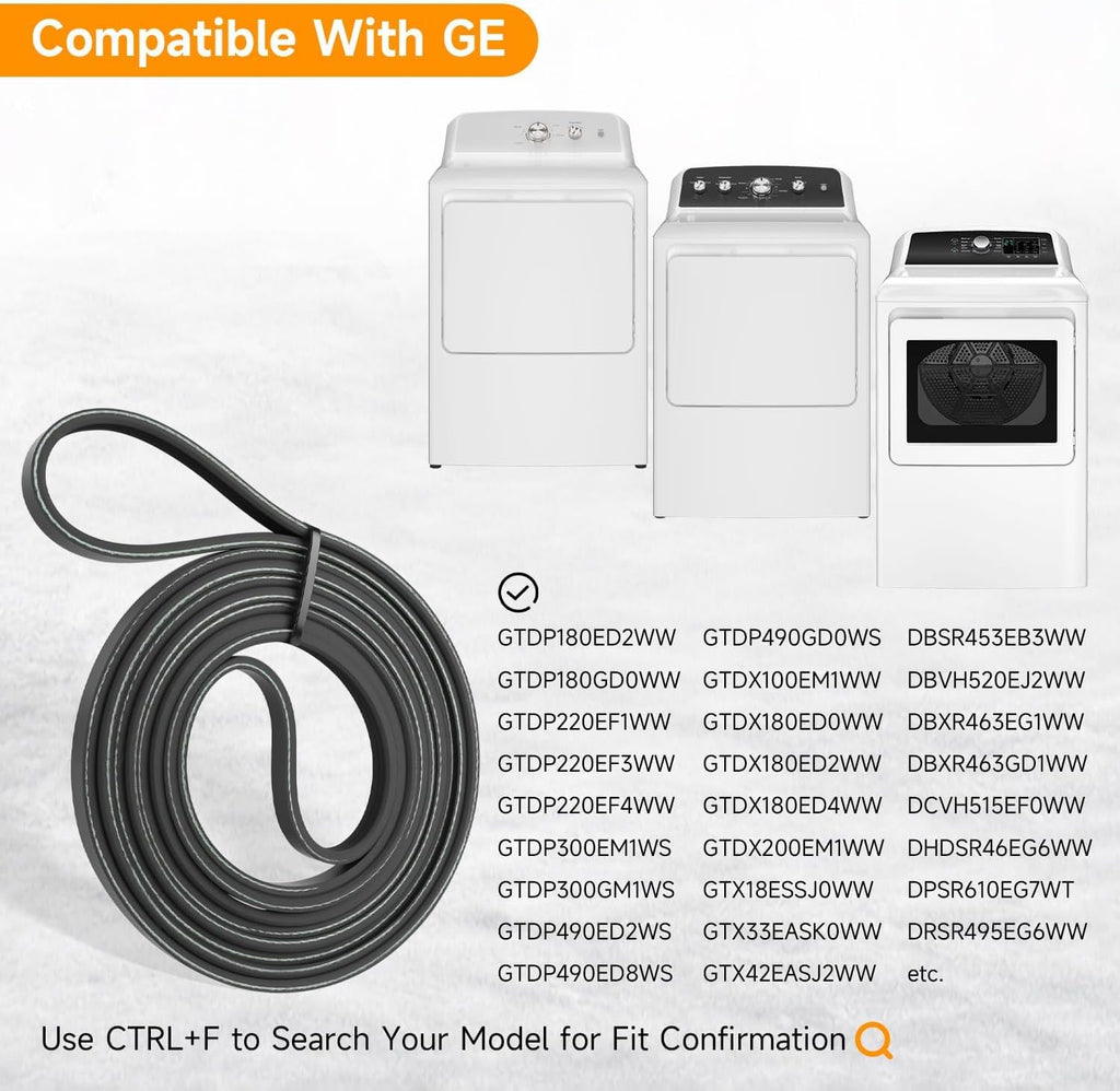 89.5” Dryer Belt Fit for GTDP490ED2WS GTD75ECSL0WS DBVH520EJ2WW