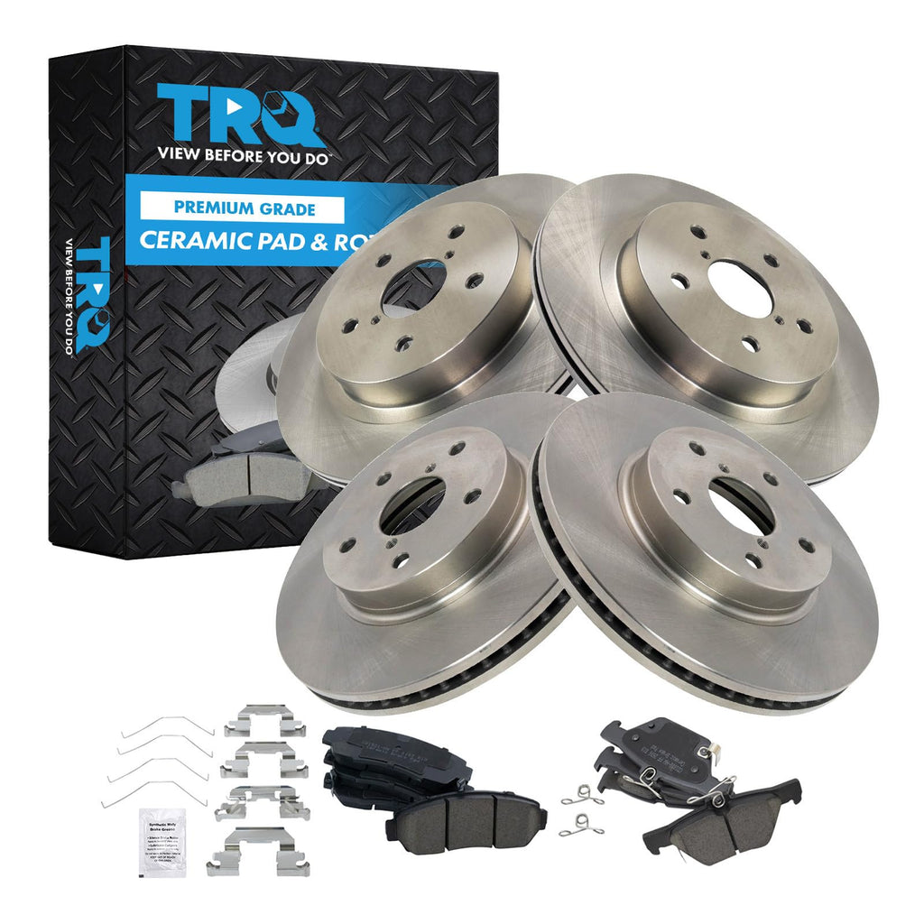 TRQ Front & Rear Brake Pad & Rotor Kit Ceramic