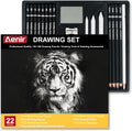 Charcoal Pencils for Drawing, Set of 22, Professional Drawing Sketch Pencils, Charcoal Art Supplies for Sketching