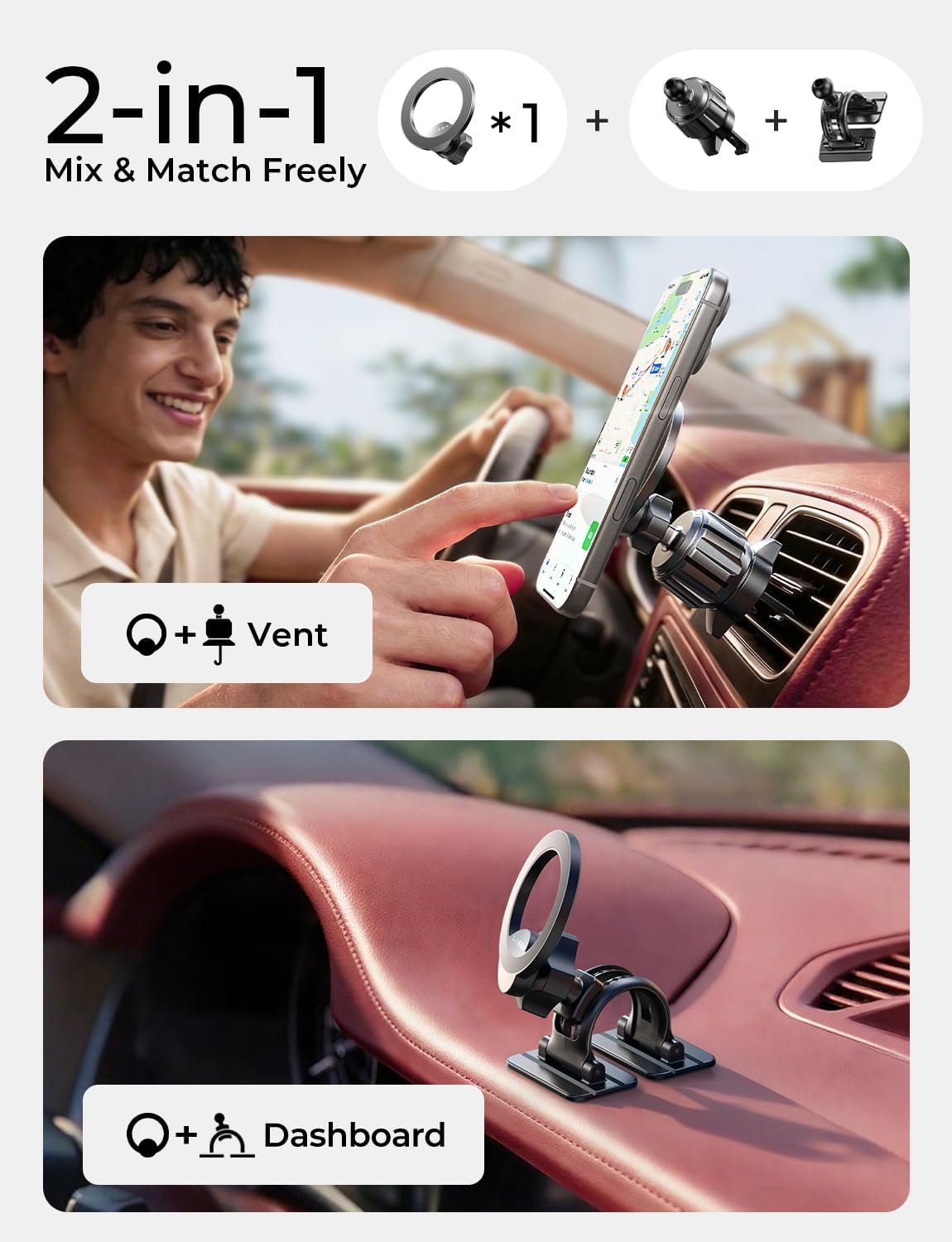 for MagSafe Car Mount,Car Accessories for Women Men [2025 Ultra] Magnetic Phone Holder for Car 360 Dashboard Vent