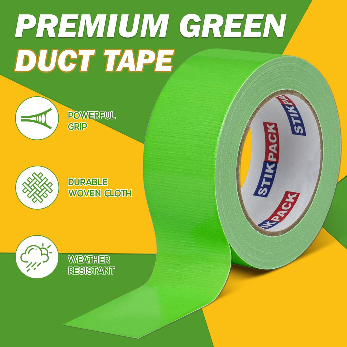 Heavy Duty Green Duct Tape 2 Inches x 90 Feet, 1 Roll