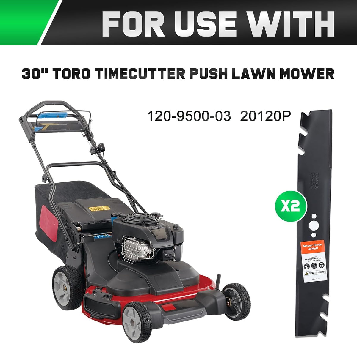 Grasscool Timemaster 30'' Mower Mulching Blades for Toro 120-9500-03