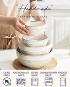 Large Serving Bowls Set of 4, 12/26/42/64 oz Ceramic Stoneware Nesting Bowls Set, Microwave and Dishwasher Safe
