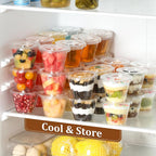 [50 Sets, 9 oz Clear Plastic Cups With Flat Lids No Hole, Disposable Cups With Lids for Ice Cream, Pudding, Cake