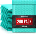 Small Bubble Mailers 4x8 Inch 200 Pack Padded Envelopes Usable Size 4x7 Waterproof Padded Mailers Self Seal Bubble