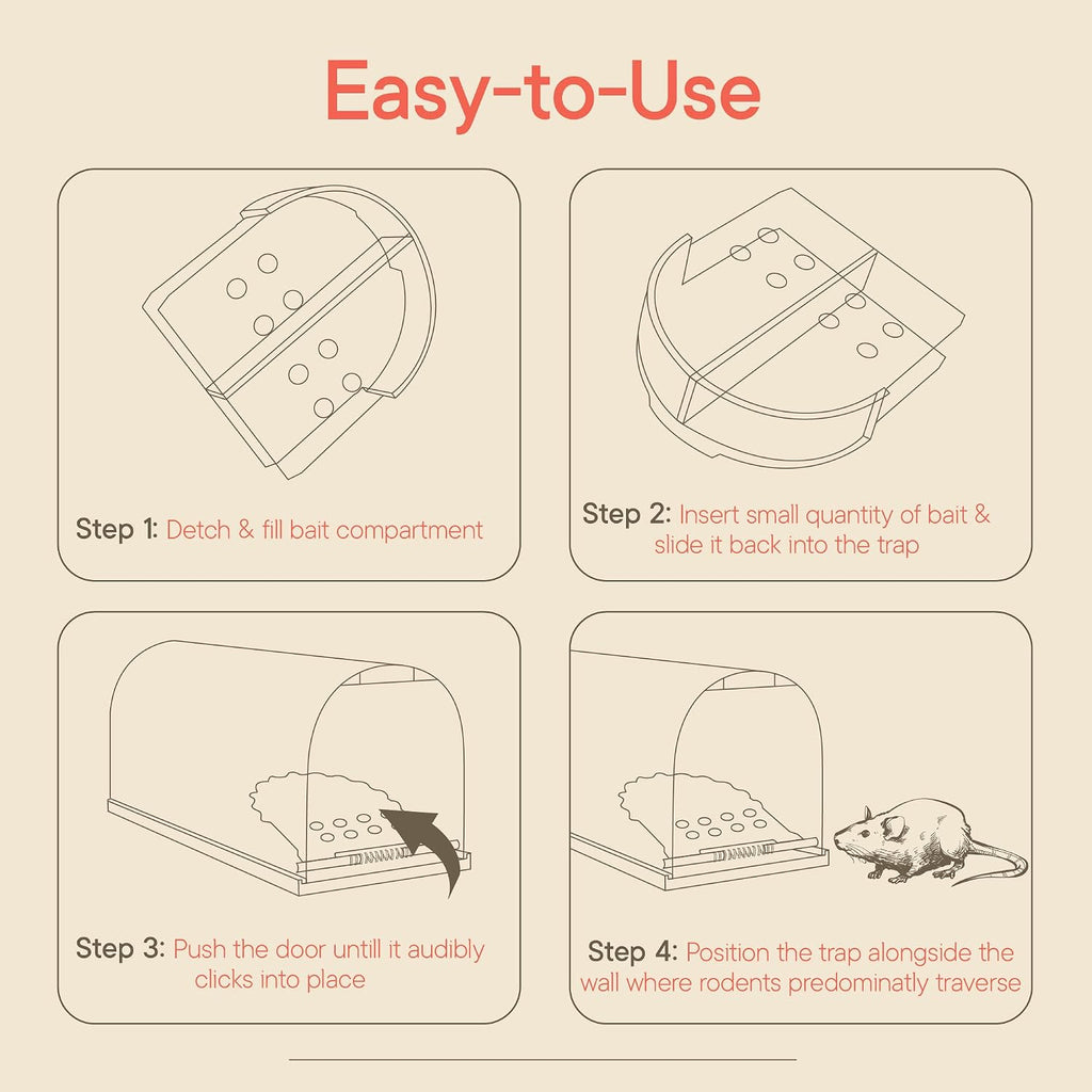 Humane Mouse Trap Pack of 1, Live Mouse Traps Catch and Release for Indoors & Outdoors, Pet & Child Safe, 6.69"