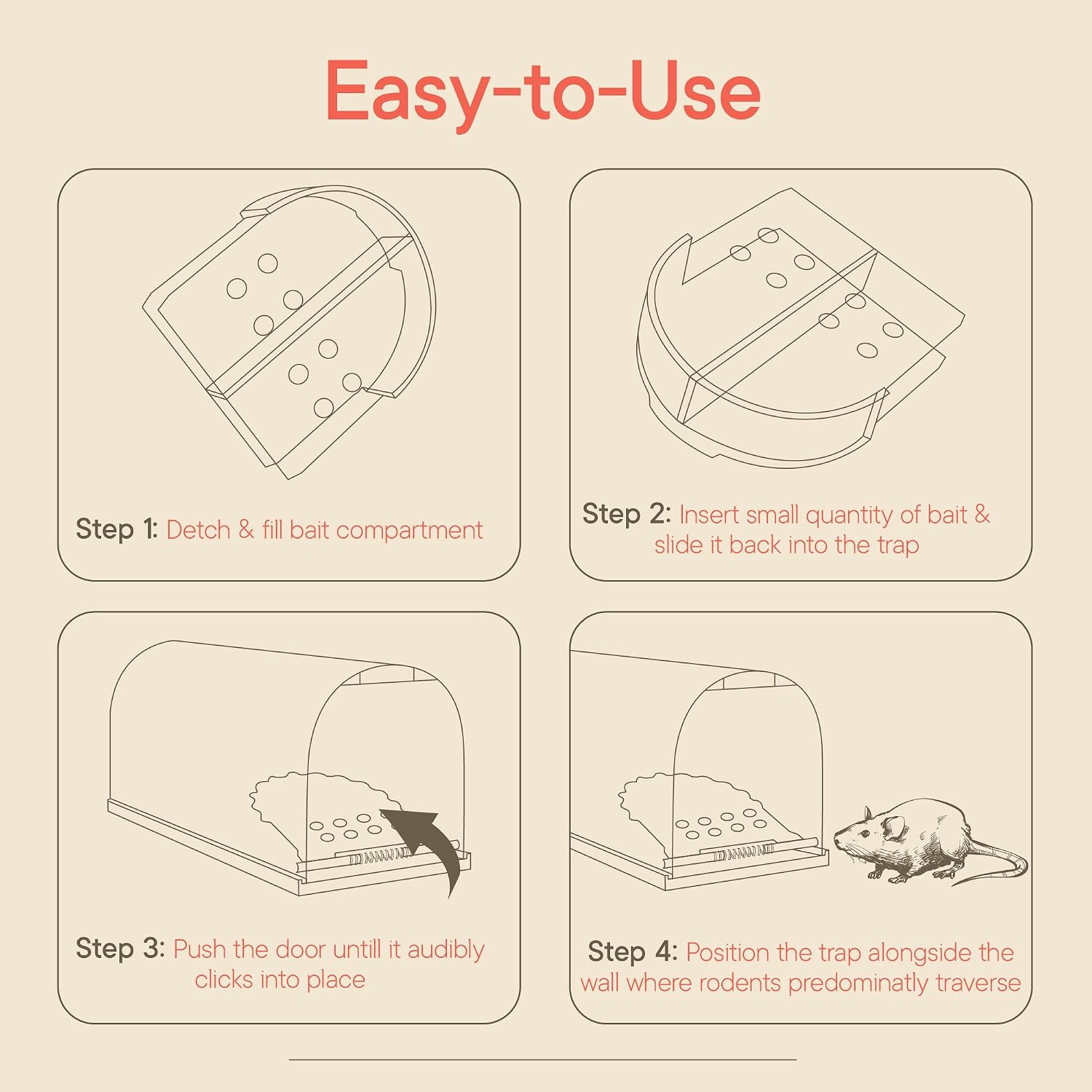 Humane Mouse Trap Pack of 1, Live Mouse Traps Catch and Release for Indoors & Outdoors, Pet & Child Safe, 6.69"
