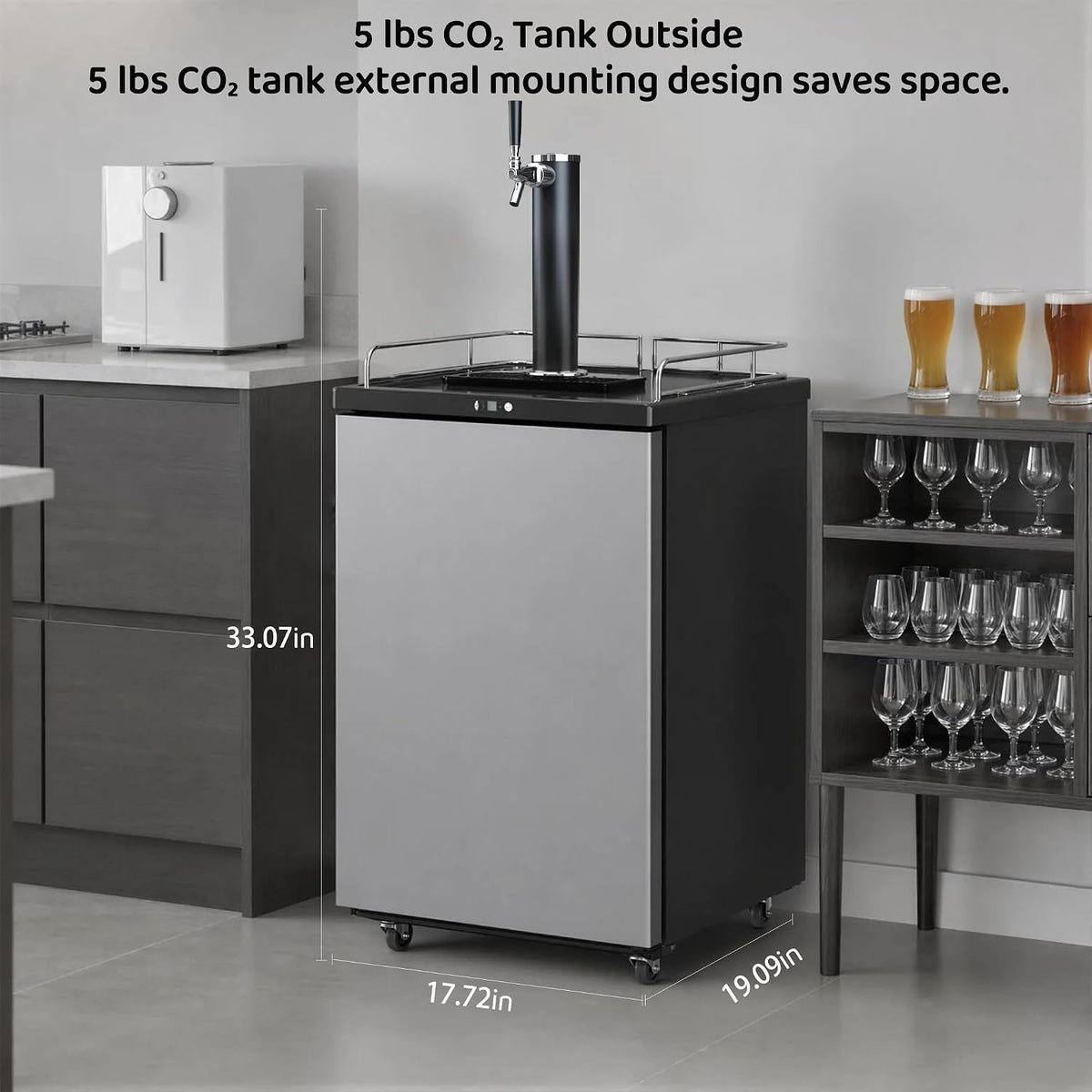 Beer Kegerator Draft Beer Dispenser,Compact Keg Refrigerator