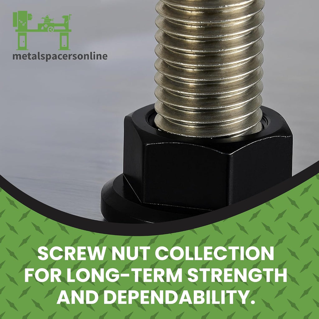 M8 x 1.25 Black Zinc Finish Durable Flange Nuts 10 Pack