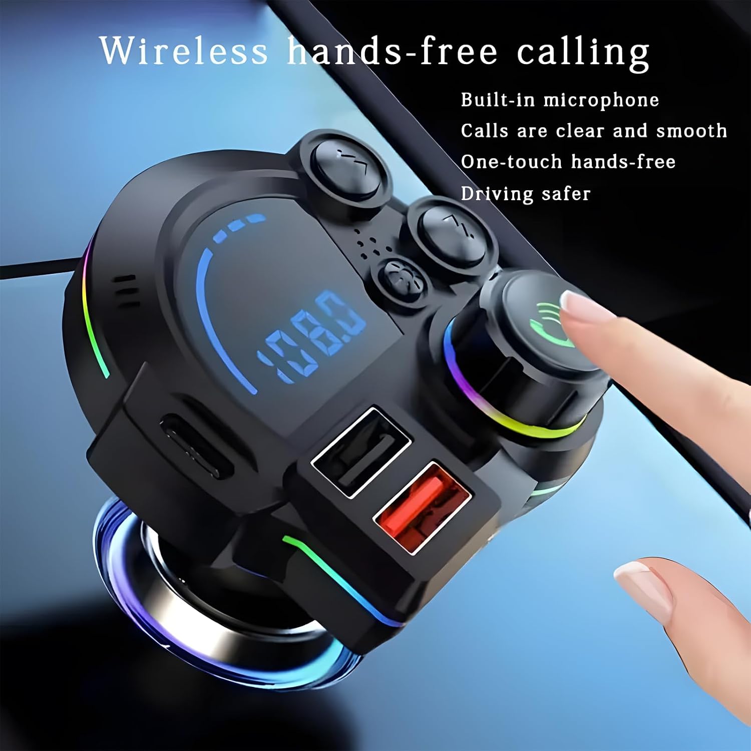 PD 30W Type-C Car Charger & Bluetooth 5.3 FM Transmitter, ‌Premium Wireless FM Transmitter with QC3.0 + PD20W Fast