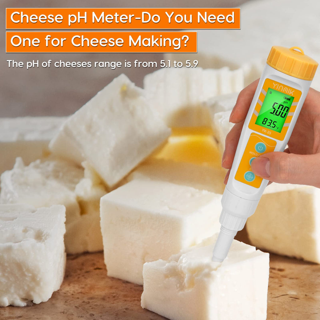 YINMIK Digital pH Meter with Extra Replaceable pH Probe Food pH Checker