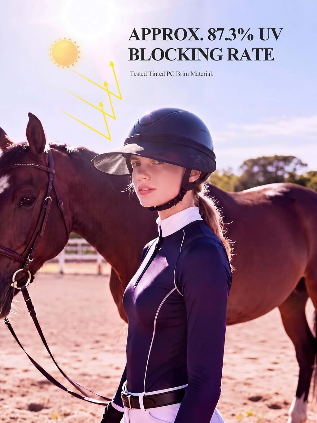 Horse Riding Helmet Visor, Clip-On Sun Brim