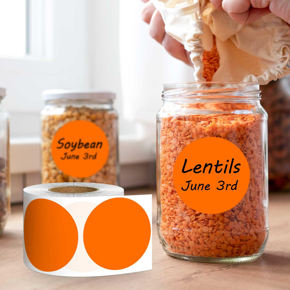 2 inch Round Color-Code Dot Sticker Label, 4 Roll 2000PCS Orange Sticker