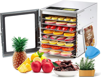 Food-Dehydrator Machine 8 Trays 500W Stainless Meat Dehydrator for Beef Jerky