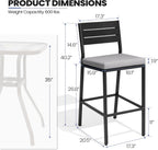 26.8"Outdoor/ Indoor Counter Height Bar Stools Set of 4 with Backrest