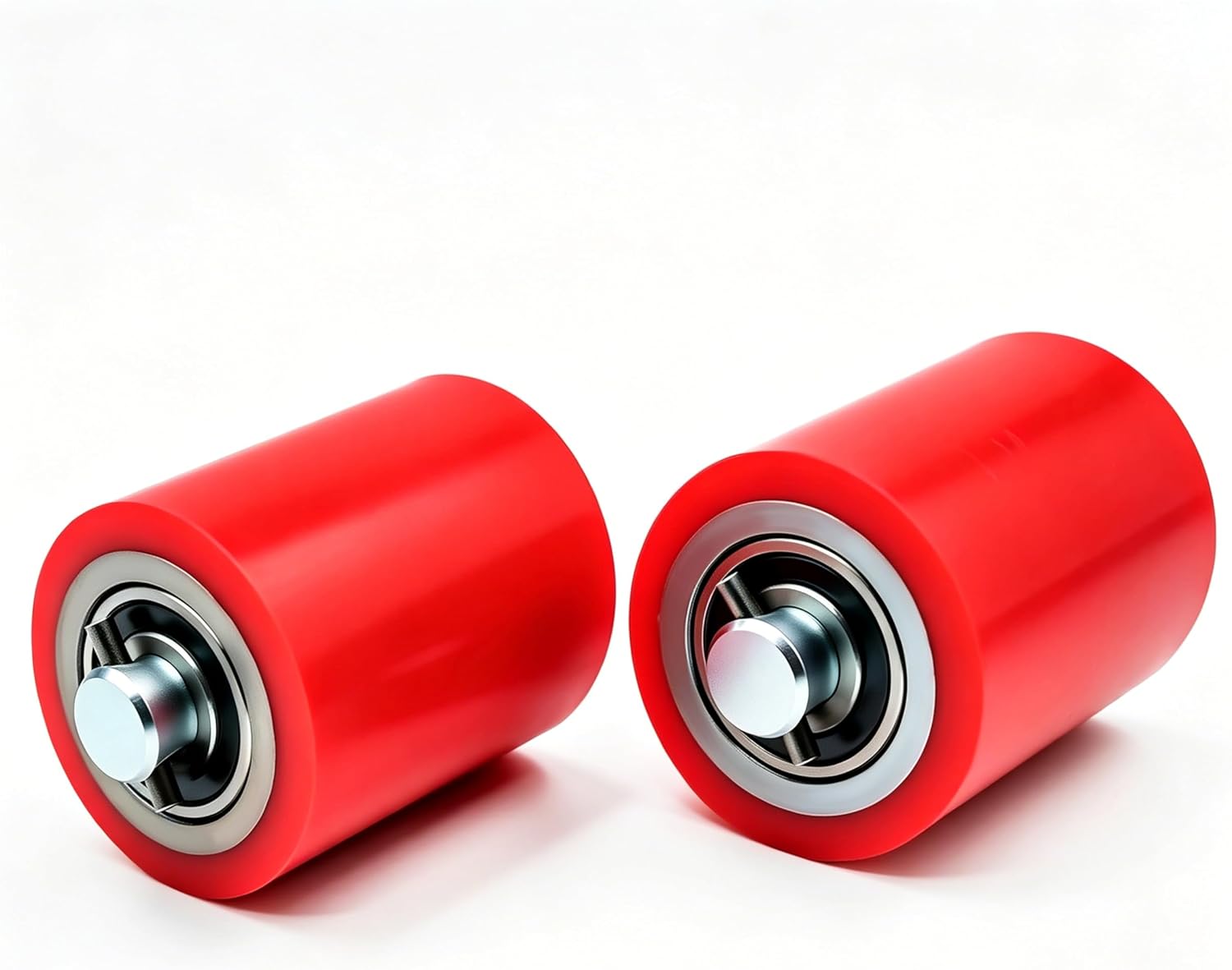 1 Pair Pallet Jack Wheels Replacement Kit, 3x3.75-Inch PU Load Rollers | 74.5x93mm, Pre-Installed Bearings with 20mm