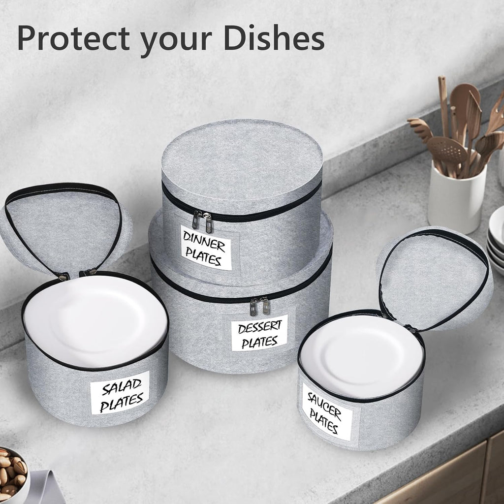 China Storage Containers 4 Piece Set Moving Boxes for Dinnerware Stackable Moving Storage Box with Felt Plate