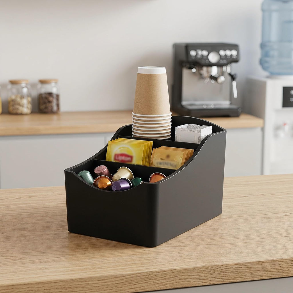 Black Sugar Packet Holder for Coffee Bar Drink Packet Organizer Tea Box
