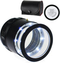 Magnifying Glass 10X Jewelers Loupe with Scale Magnification, Loupe Magnifier with Scale Chart, 8 LED Lights 25mm