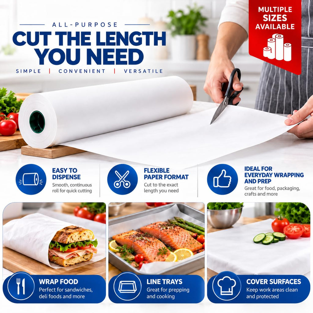 White Butcher Paper Roll, 24 in x 1000 ft, 1 Roll
