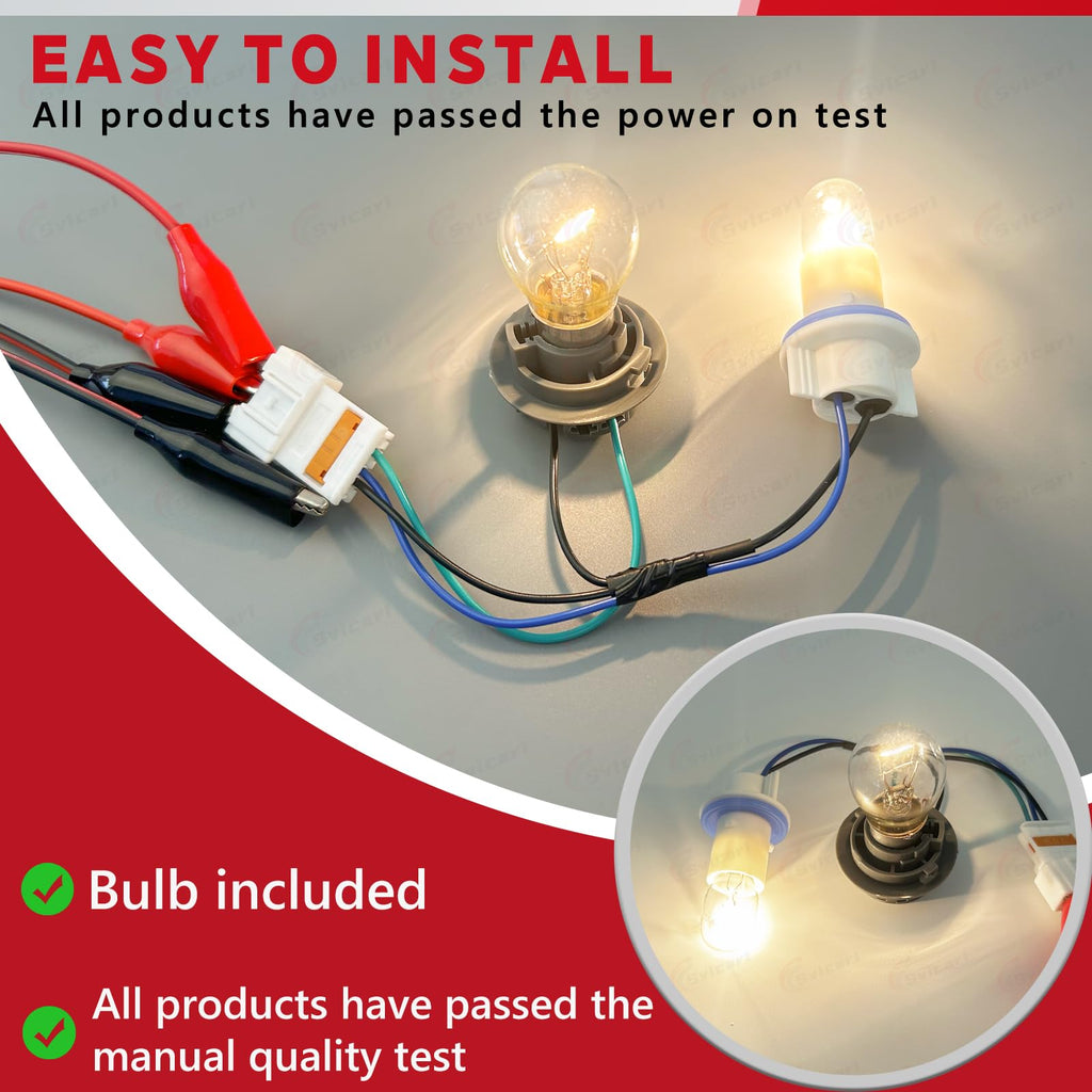 Svicari Backup Light Reverse Lmap Socket, Rear Tail Light Wiring Harness Connector Fit for Kia Optima 2014 2015 Replace OE 92452-4C500 Inlcude Bulb