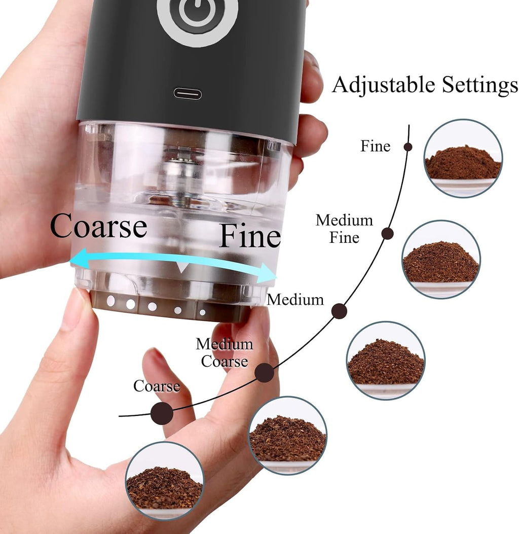 Portable Burr Coffee Grinder, Electric/Manual 2-in-1 Cafe Bean Grind Mill, USB Rechargable Mini Electric Coffee