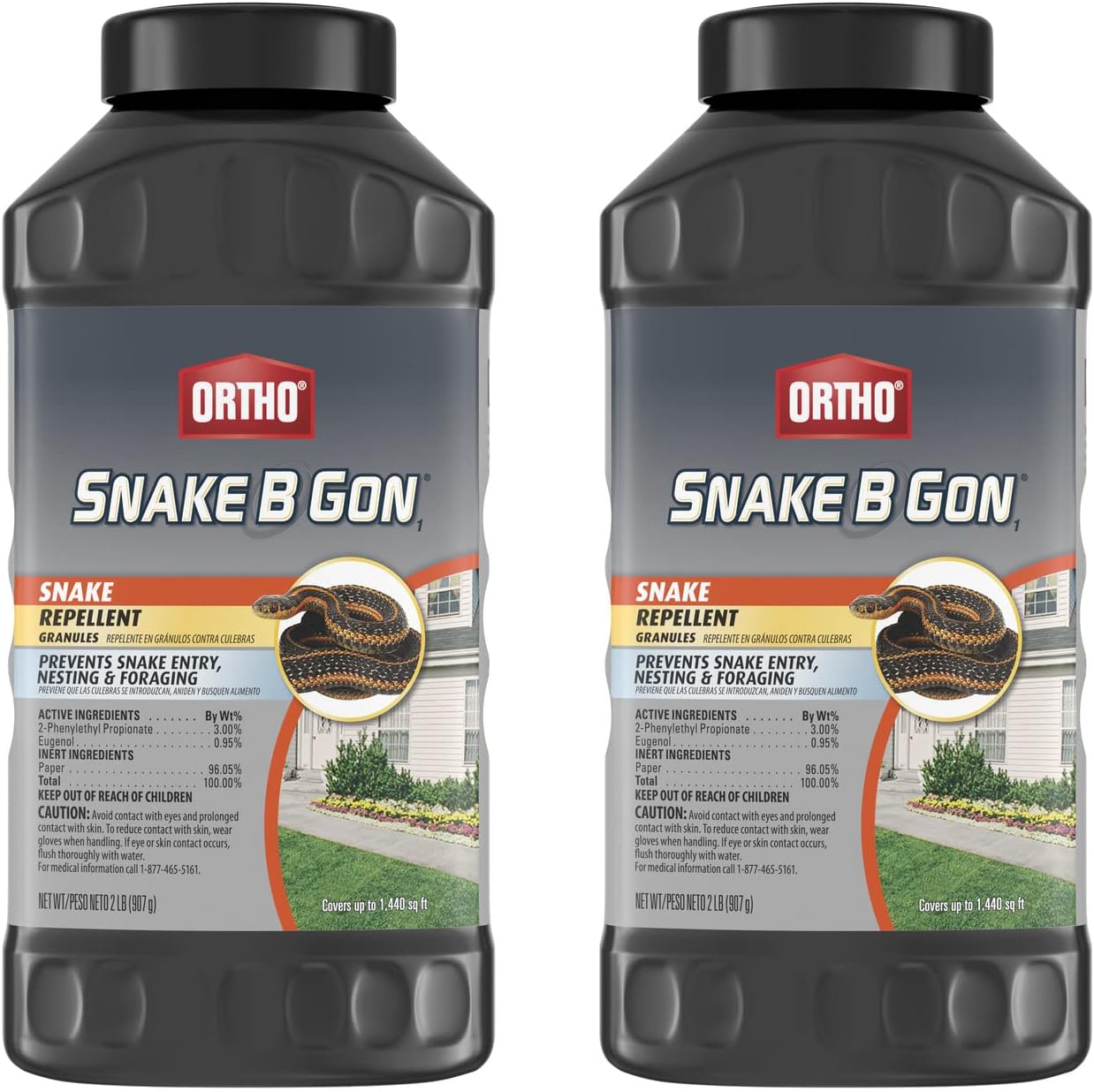 Snake B Gon1 Snake Repellent Granules, 2 lbs. (2-Pack) | Snake Repellent for Yard - No-Stink Formula
