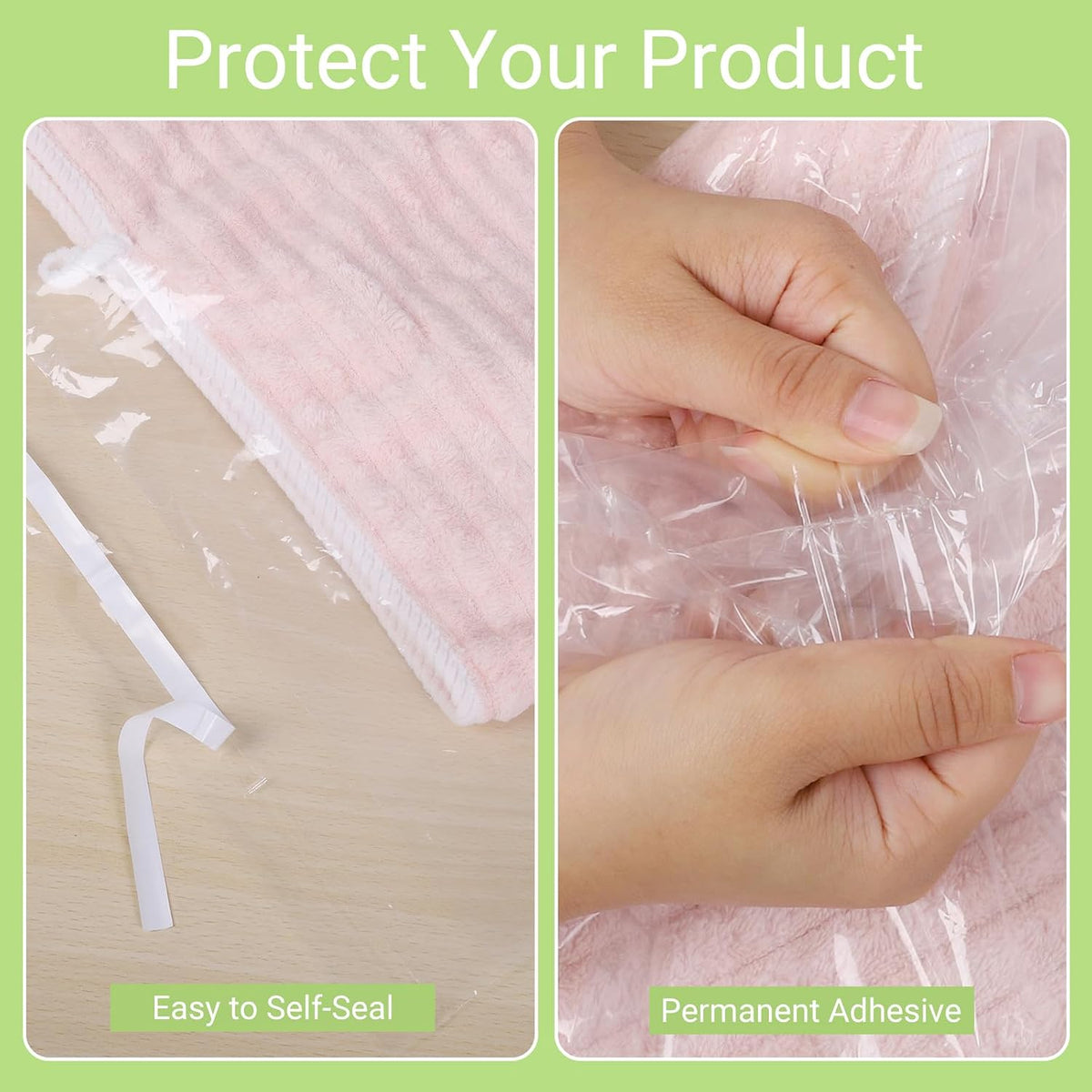 100 Count 24x30 Inch Self Seal Clear Poly Bags