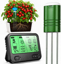 Soil Moisture Meter for Plants,4-in-1 Wireless Soil Tester,Soil Thermometer/Moisture/Sunlight Time,Large