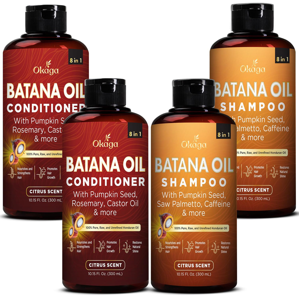 Batana Oil Shampoo & Conditioner Bundle, Citrus, 10.15 fl oz, 2 Pack