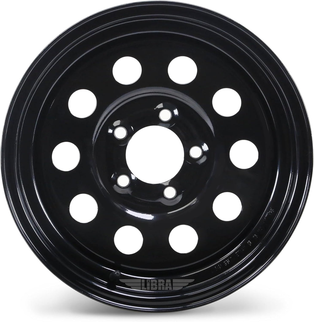 Trailer Tire Wheel ST205/75D15 6Ply C 101L 5x4.5 Black Mod Rim