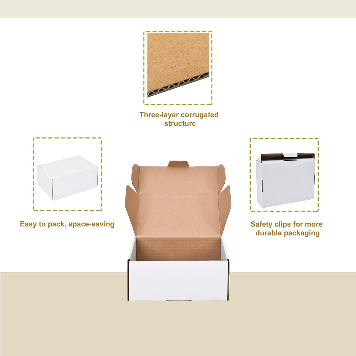 Shipping Boxes Set of 20,12x9x4 Inches White Corrugated Cardboard Box Literature Mailer for Small Business