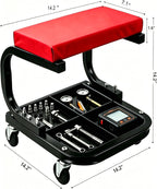 Rolling Creeper Garage/Shop Seat,250 LBS Capacity Heavy Duty Rolling Mechanic Stool with Wheels,Automotive Padded