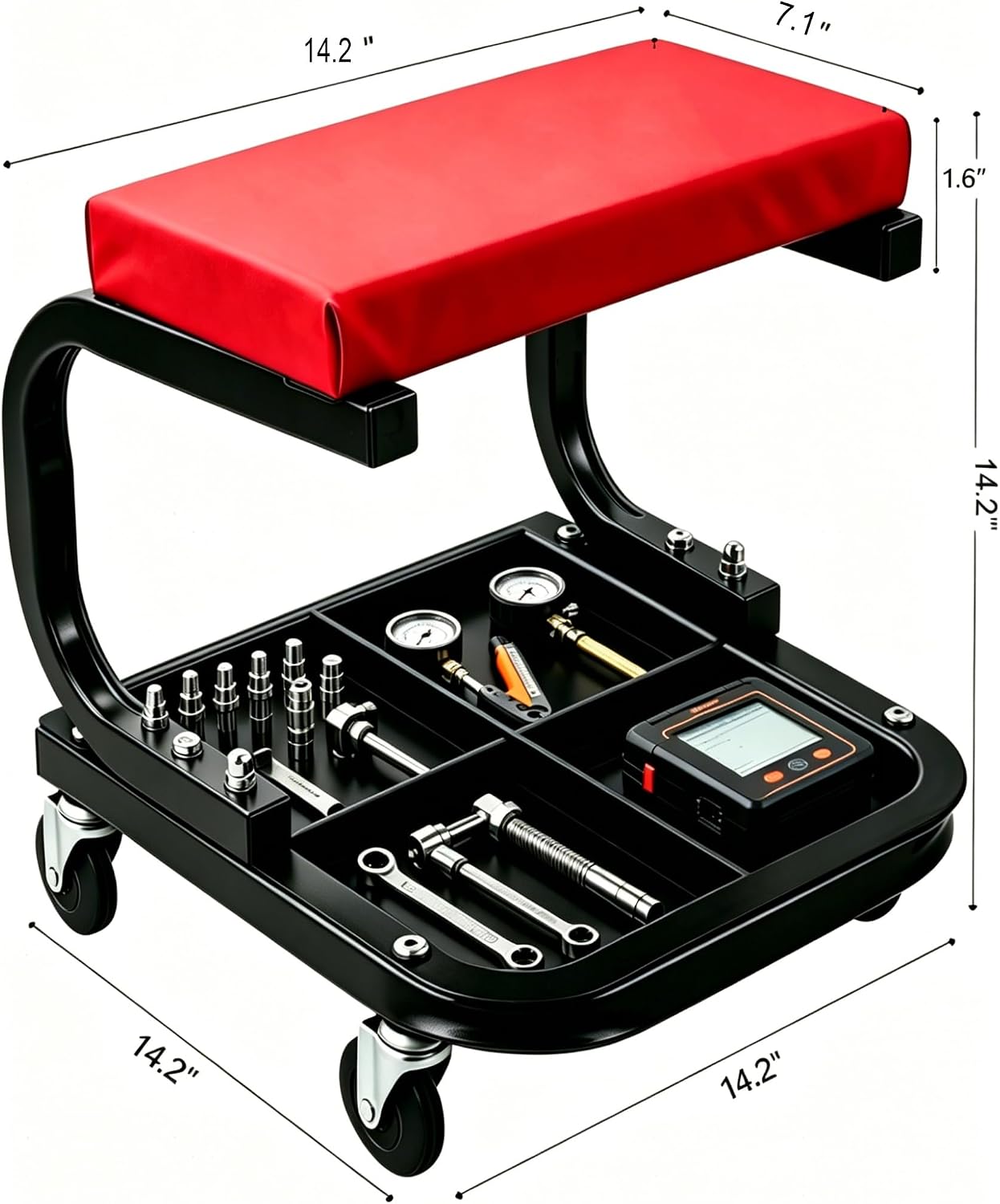 Rolling Creeper Garage/Shop Seat,250 LBS Capacity Heavy Duty Rolling Mechanic Stool with Wheels,Automotive Padded