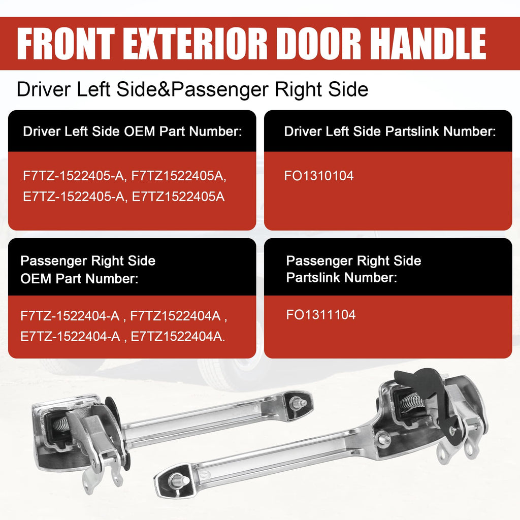 Front Exterior Door Handle Left Side&Right Side Compatible 1980-1996 Ford