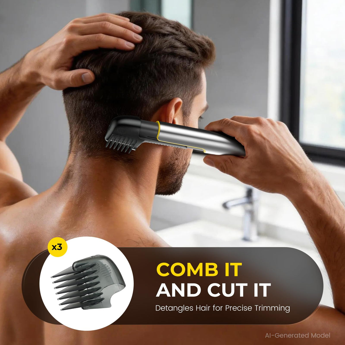 Body & Pubic Hair Trimmer for Men Electric Back Shaver for Men