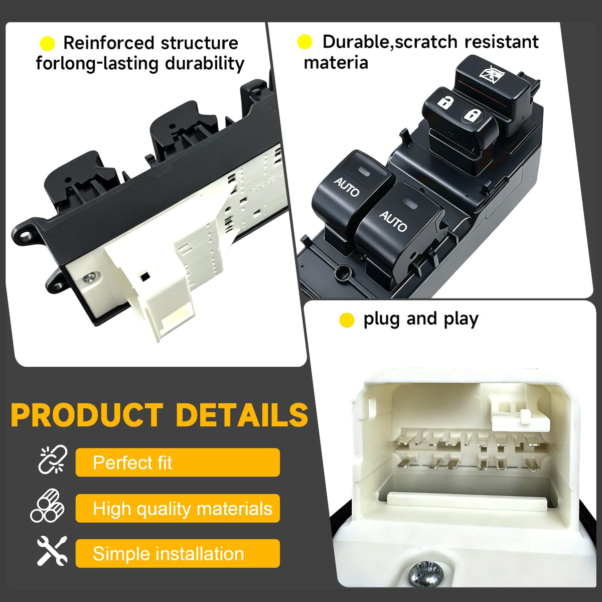84820-0C030 Dual Auto Driver Side Power Window Switch, Free Pry Tool