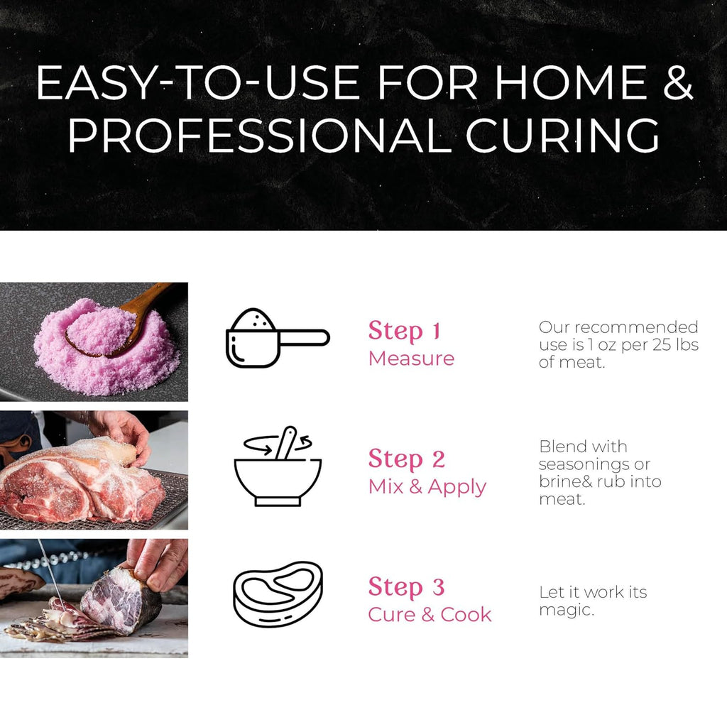 Crave Pink Curing Salt #1 2.5 LB JUMBO XL Bag - Prague Powder, Instacure #1- Made in USA, Premium Cure for Sausage
