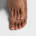 Press On Toenails, Champ, Short Squoval, White French Tip, 32Ct