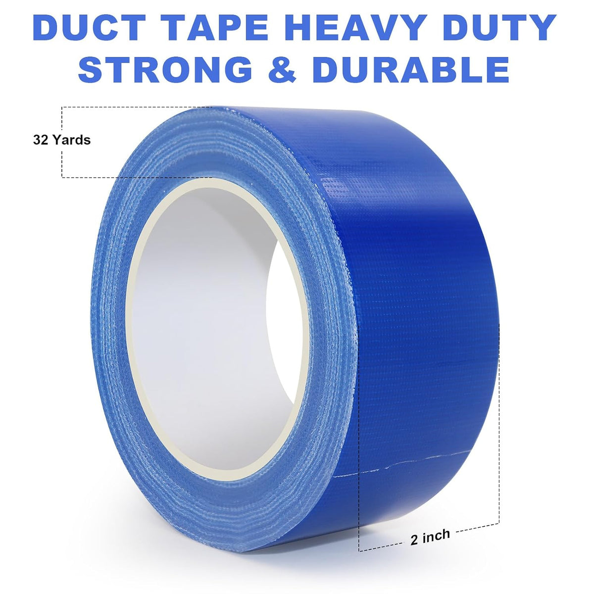 Blue Duct Tape, 2 Inches x 32 Yards, Heavy Duty, Strong Adhesive