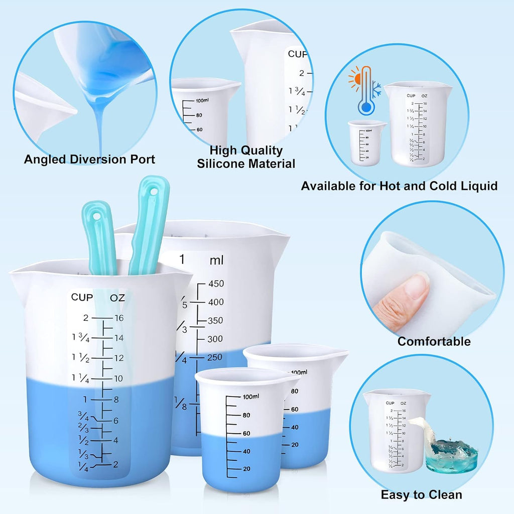 Silicone Measuring Cups, 450 ml and 100 ml Mixing Kit
