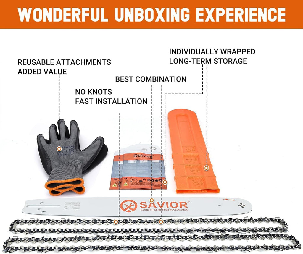 Savior 18" Chainsaw Bar and Chain Combo .325" .050" 72DL for Husqvarna 440