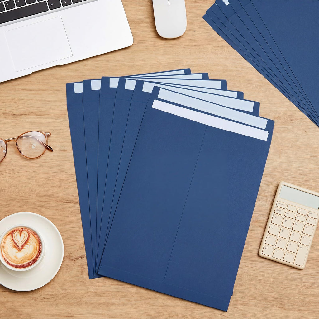 100 Pcs 9''x12'' Catalog Envelopes Self Adhesive Manila,Navy Blue