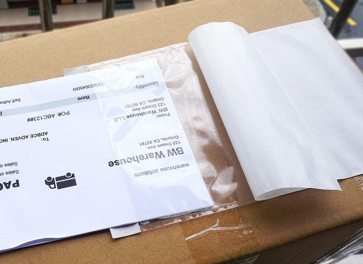 Premium 6''x10'' Packing List Envelope, Tailored Size for Letter-size Paper Folded in Half, Adhesive Shipping Label