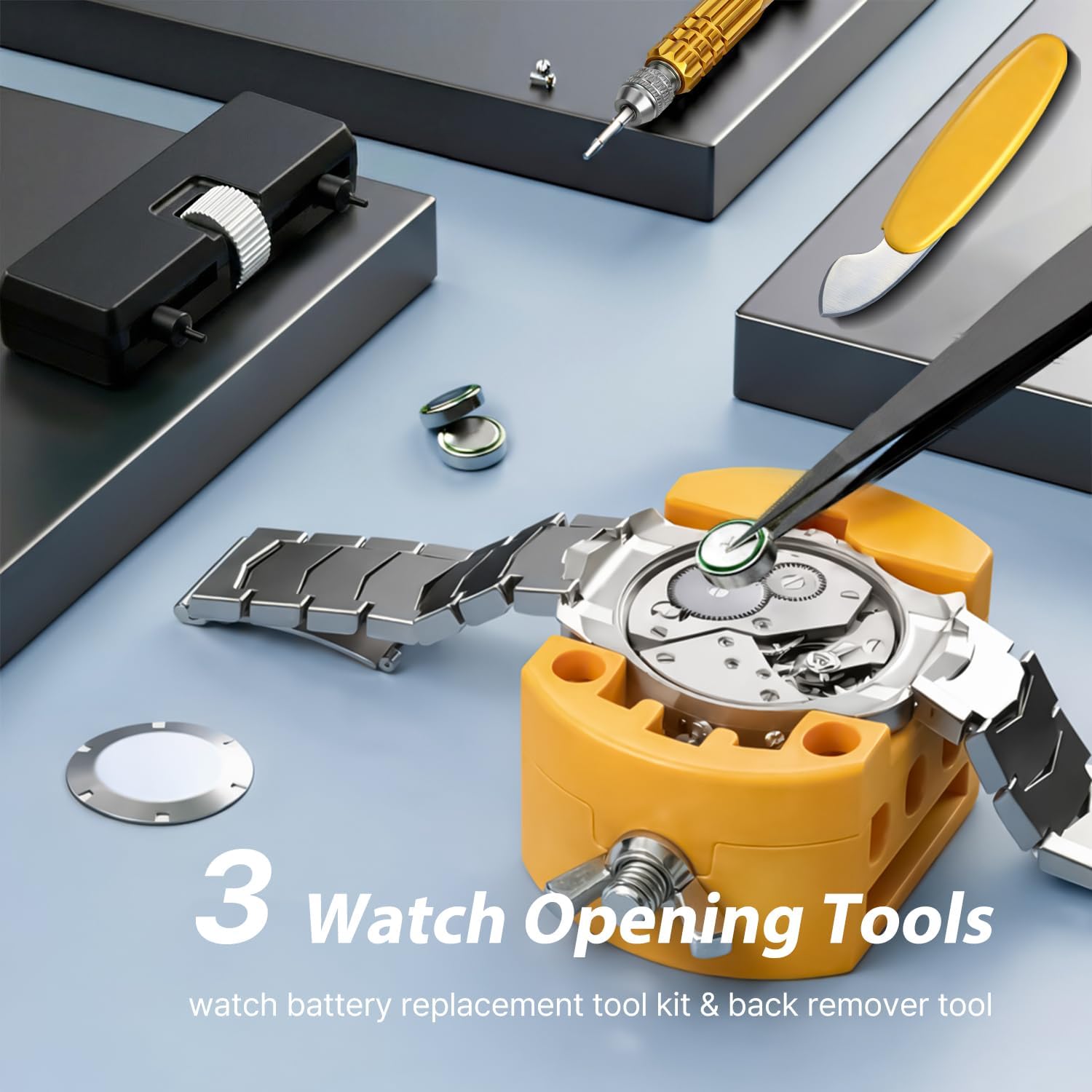 Watch Case Opener Tool: Battery Replacement Kit for Back Removal | Complete Watch Back Remover Tools - Easy to Repair