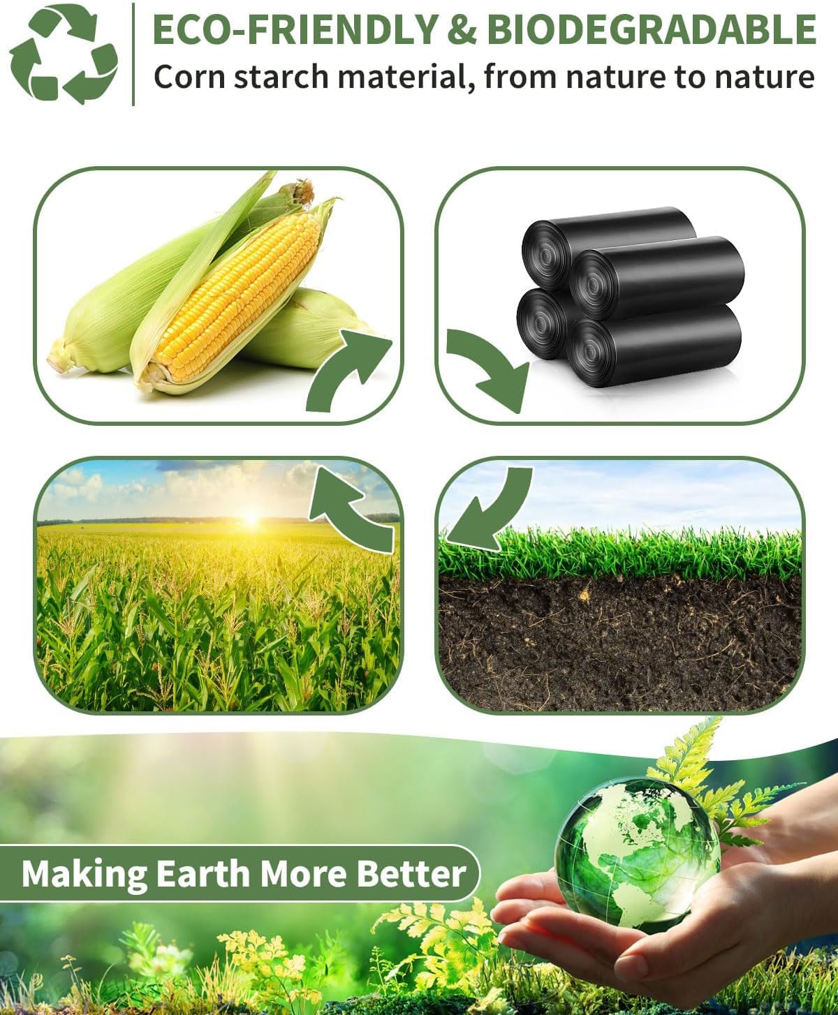 100 Portable Toilet Bags Thick Biodegradable Camping Toilet Bags for Portable Potty, 8 Gal Compost Toilet Waste Bag
