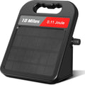 10 Mile Solar Fence Charger 0.11J Electric Fence Energizer with Day Night Mode 24-Hour Protection Black