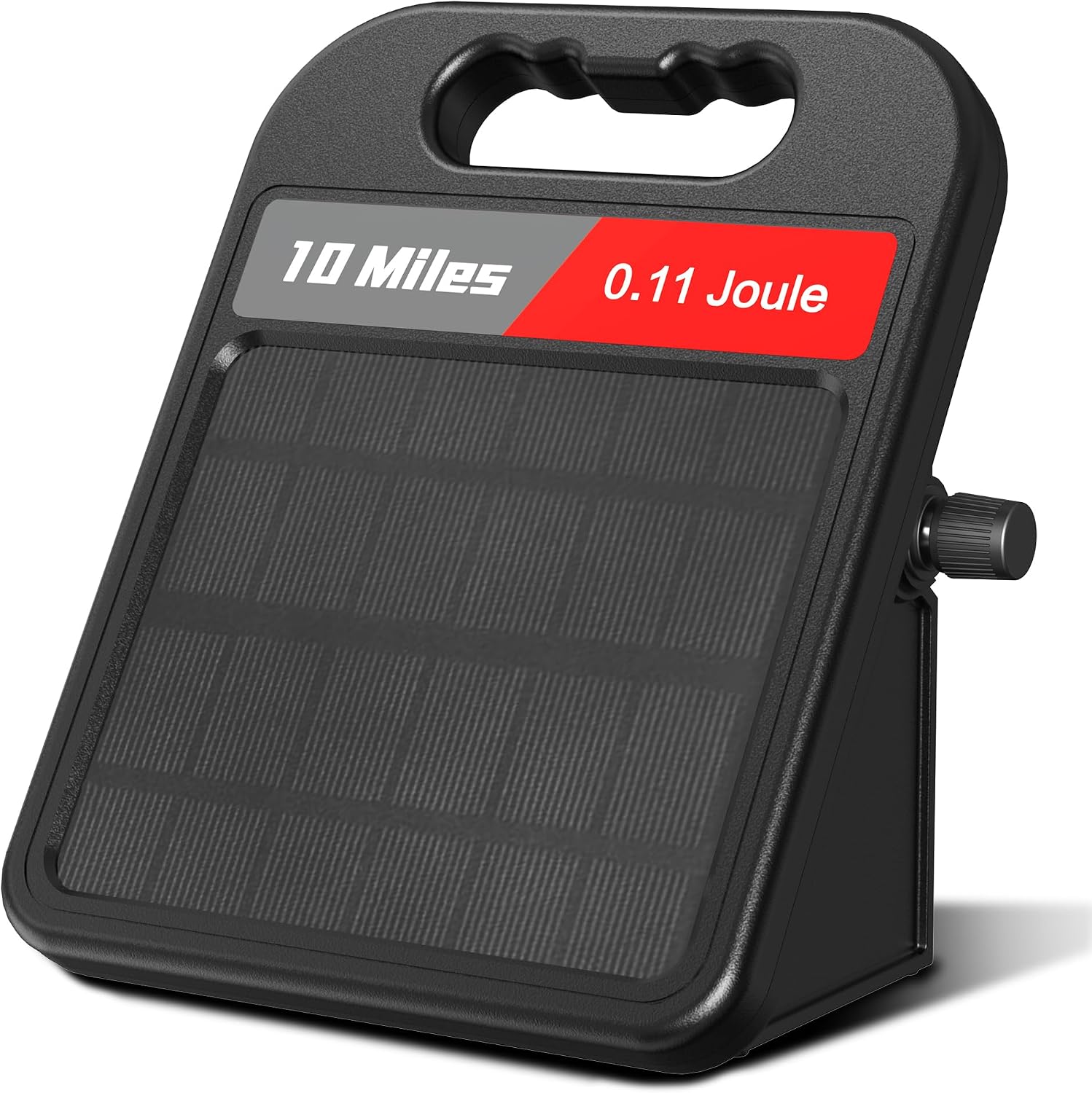 10 Mile Solar Fence Charger 0.11J Electric Fence Energizer with Day Night Mode 24-Hour Protection Black
